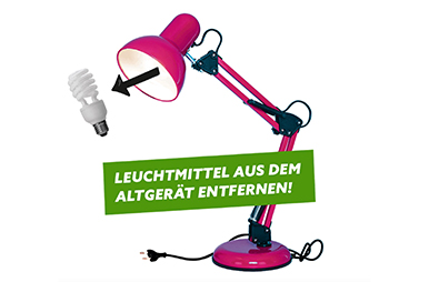 Lampe und Leuchte sind getrennt zu entsorgen