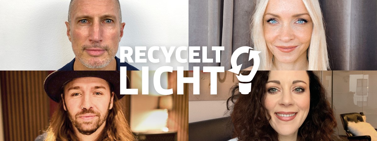 Banner Initiative Recycelt Licht mit 4 Promis